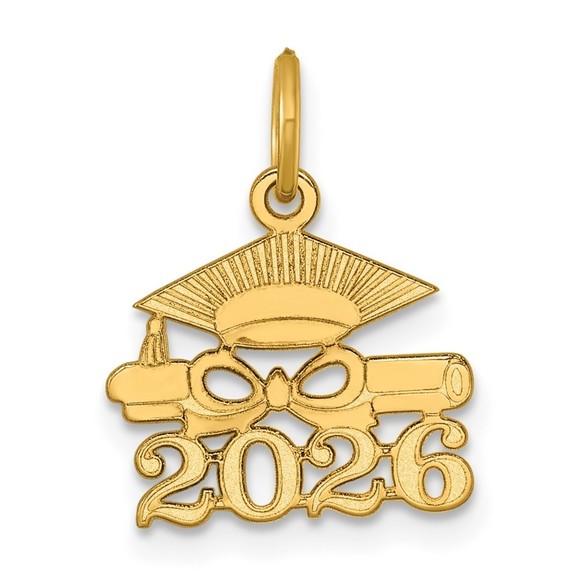 14k Yellow Gold Graduation Cap and Diploma 2026 Necklace...
